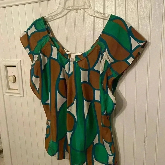 Diane Von Furstenberg “alcamo” silk flutter blouse - Picture 1 of 5